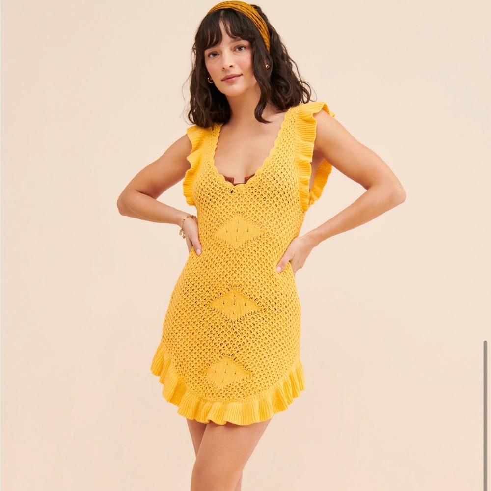 NWT Free People Mykonos Fauxchet Mini Dress sz M